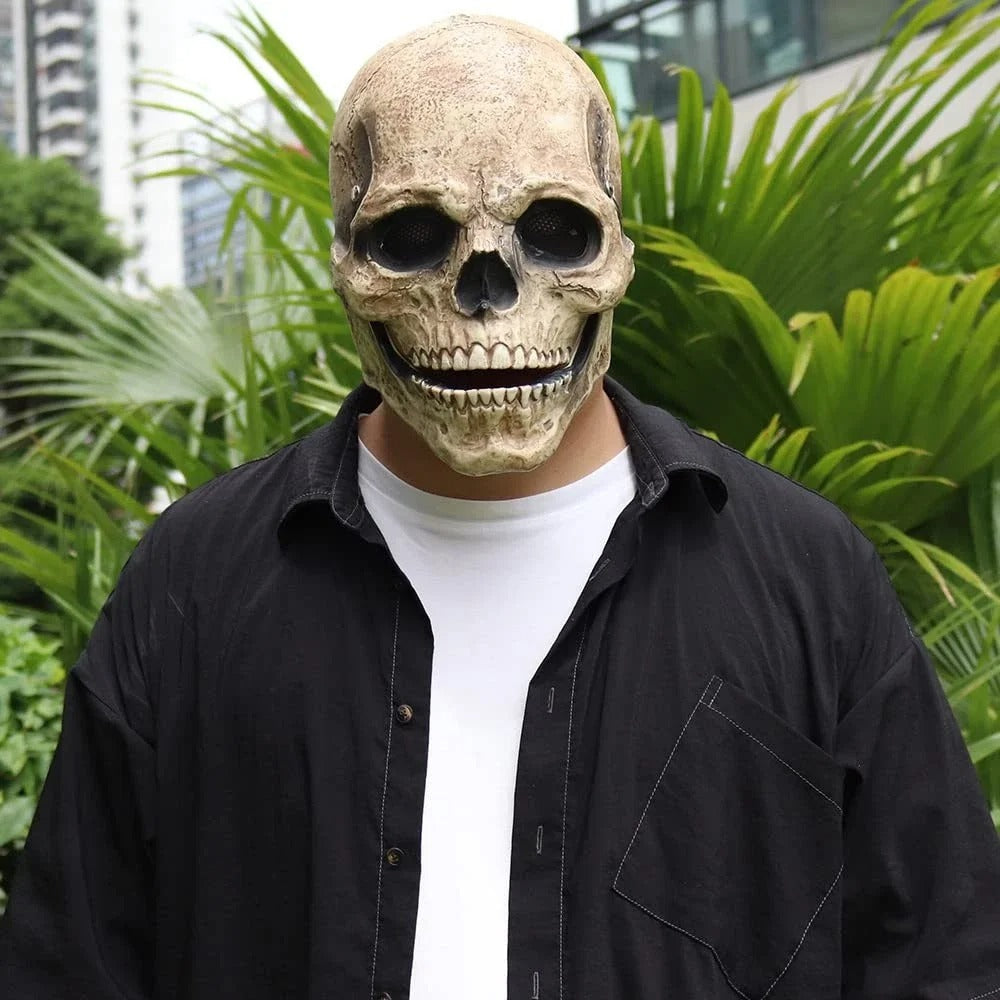 Maschera Realistica da Teschio con Mascella Mobile per Halloween | Bellavalle