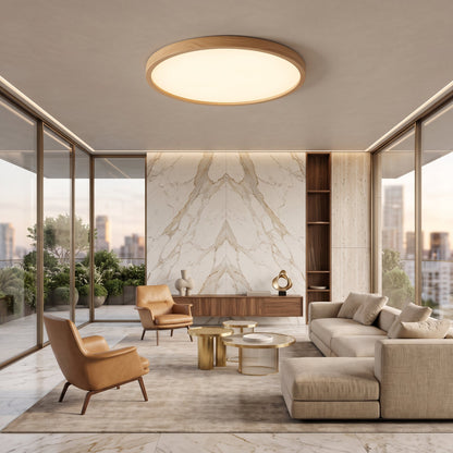 Design Rotondo Effetto Legno Lampada LED da Soffitto | Fontemonte