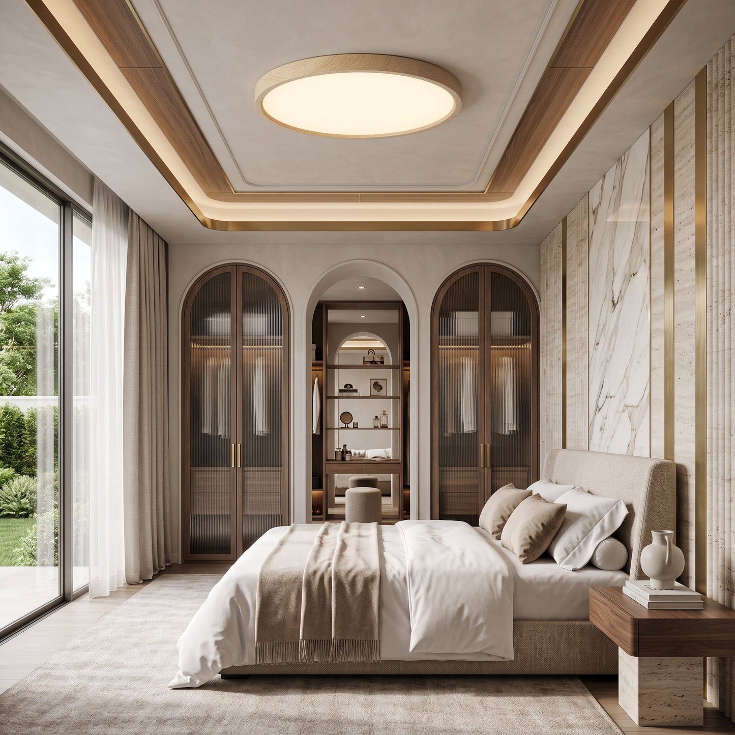 Design Rotondo Effetto Legno Lampada LED da Soffitto | Fontemonte