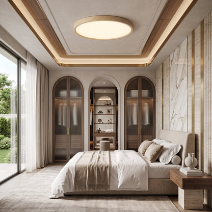 Design Rotondo Effetto Legno Lampada LED da Soffitto | Fontemonte