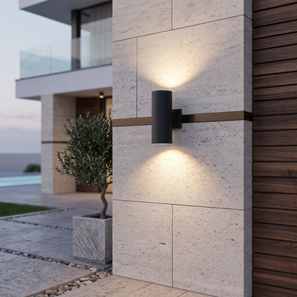 Illuminazione Cilindrica Moderna Up Down LED Parete Esterna | Bellafiora
