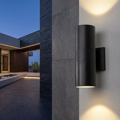 Illuminazione Cilindrica Moderna Up Down LED Parete Esterna | Bellafiora