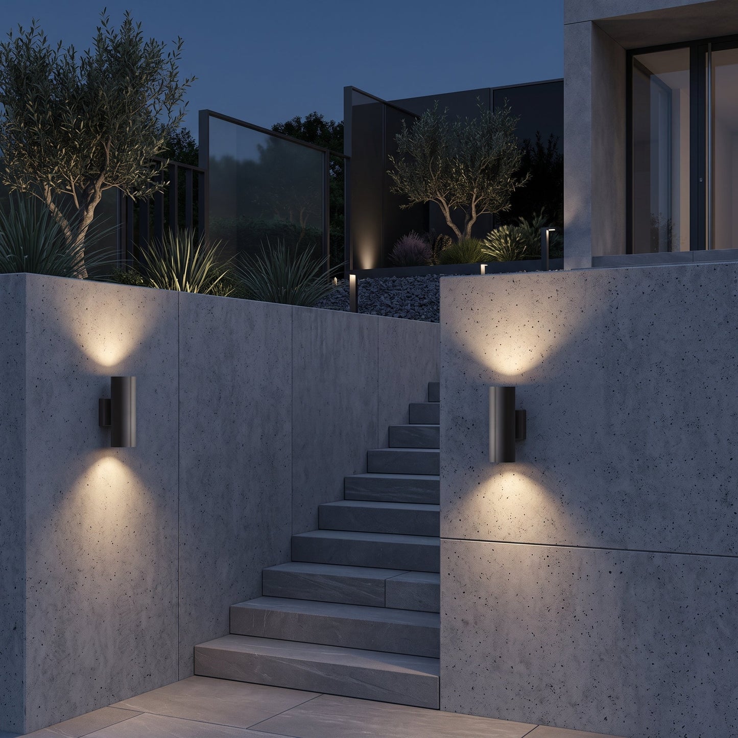 Illuminazione Cilindrica Moderna Up Down LED Parete Esterna | Bellafiora
