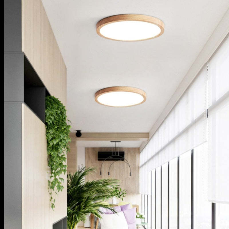 Design Rotondo Effetto Legno Lampada LED da Soffitto | Fontemonte