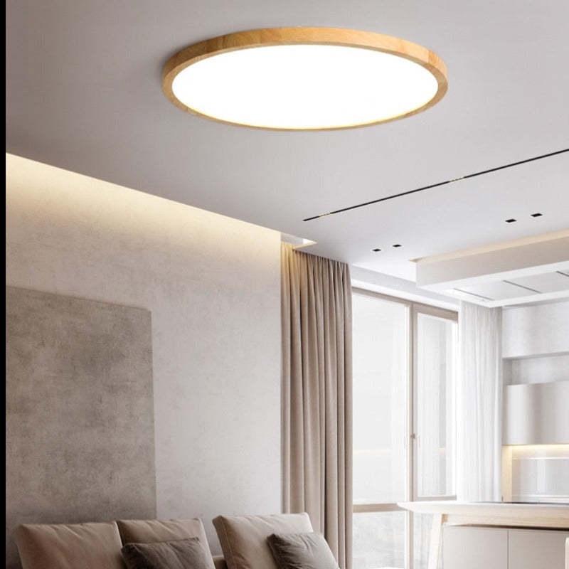 Design Rotondo Effetto Legno Lampada LED da Soffitto | Fontemonte