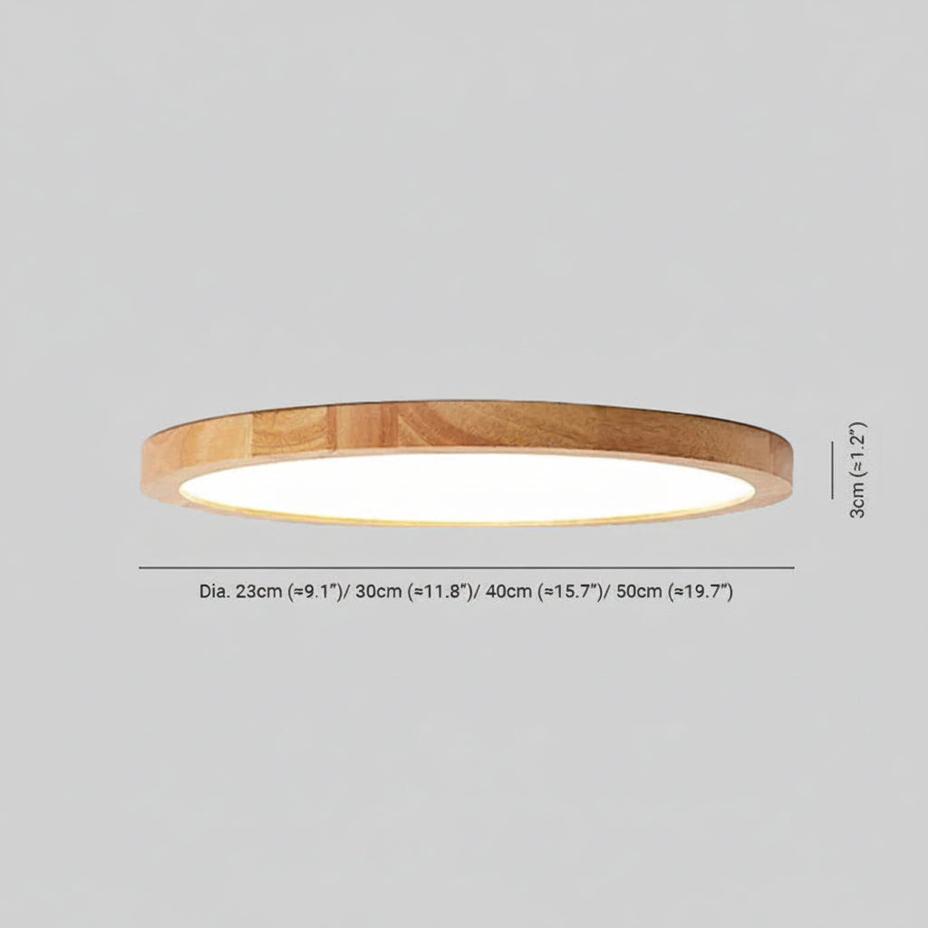 Design Rotondo Effetto Legno Lampada LED da Soffitto | Fontemonte