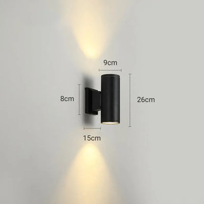 Illuminazione Cilindrica Moderna Up Down LED Parete Esterna | Bellafiora
