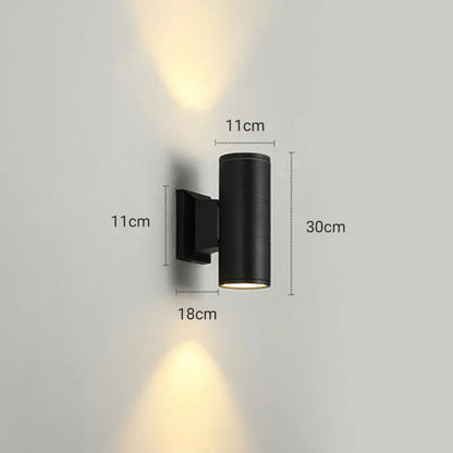 Illuminazione Cilindrica Moderna Up Down LED Parete Esterna | Bellafiora