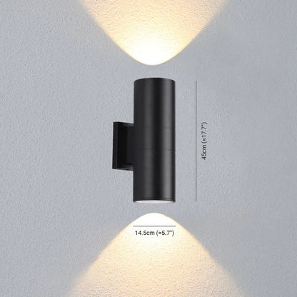 Illuminazione Cilindrica Moderna Up Down LED Parete Esterna | Bellafiora