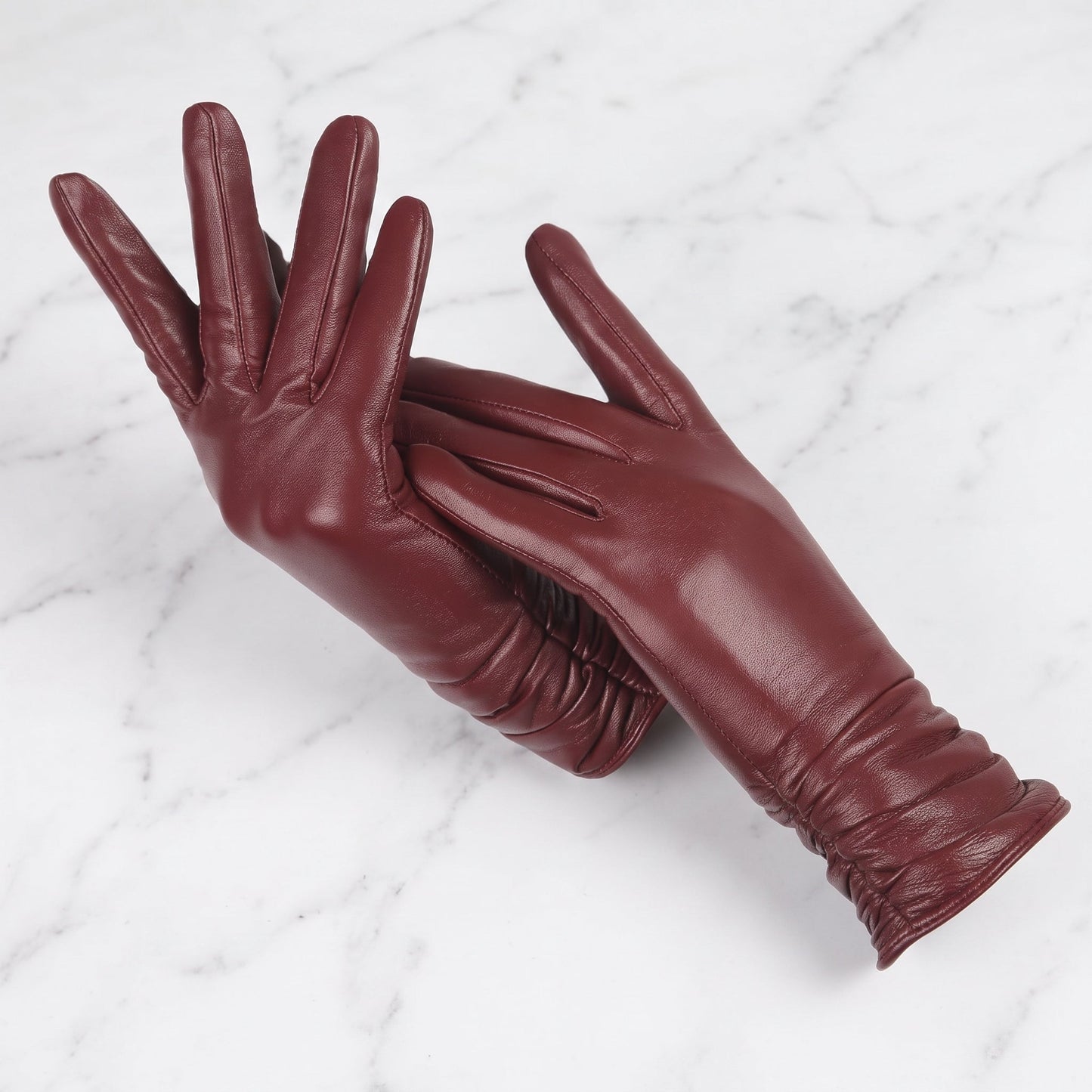 Classiche Guanti Donna Design Cuciture Polsino | Bellafiora