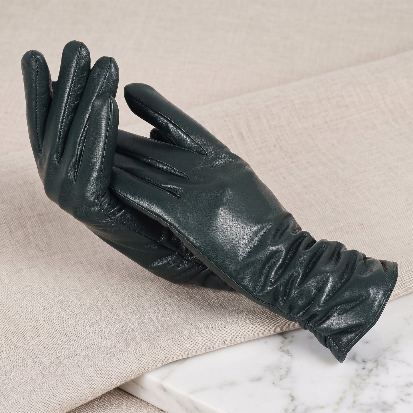 Classiche Guanti Donna Design Cuciture Polsino | Bellafiora