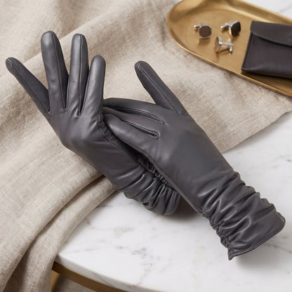 Classiche Guanti Donna Design Cuciture Polsino | Bellafiora