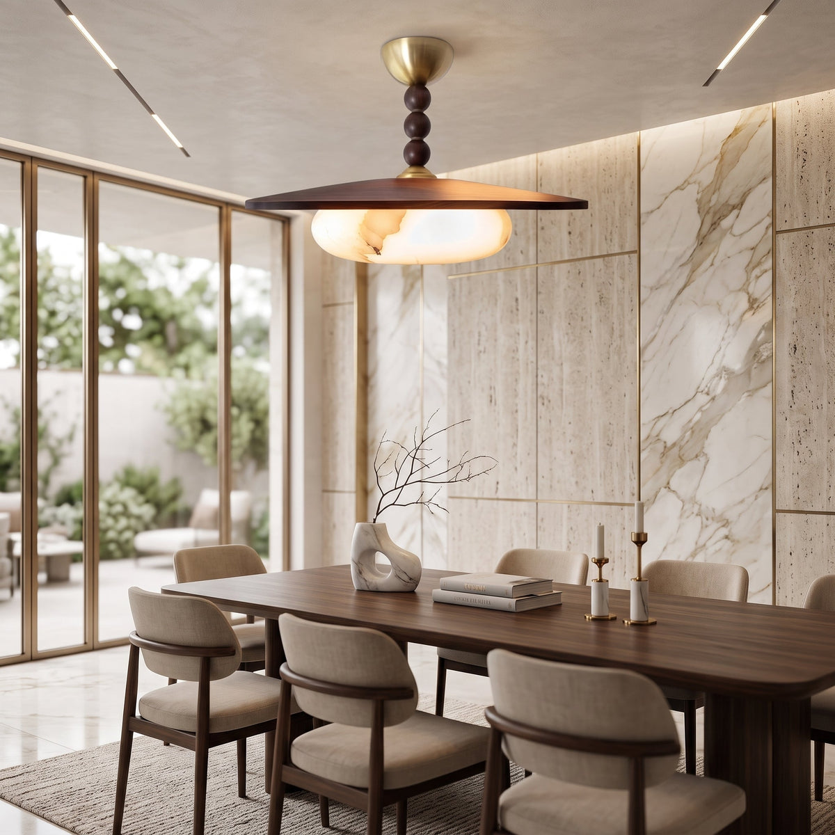 Lampada da Soffitto Moderna in Marmo e Rame | Lucerosa
