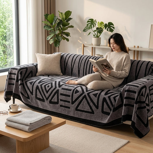 Copridivano Jacquard Geometrico Multifunzione per il Soggiorno | Xorvalen