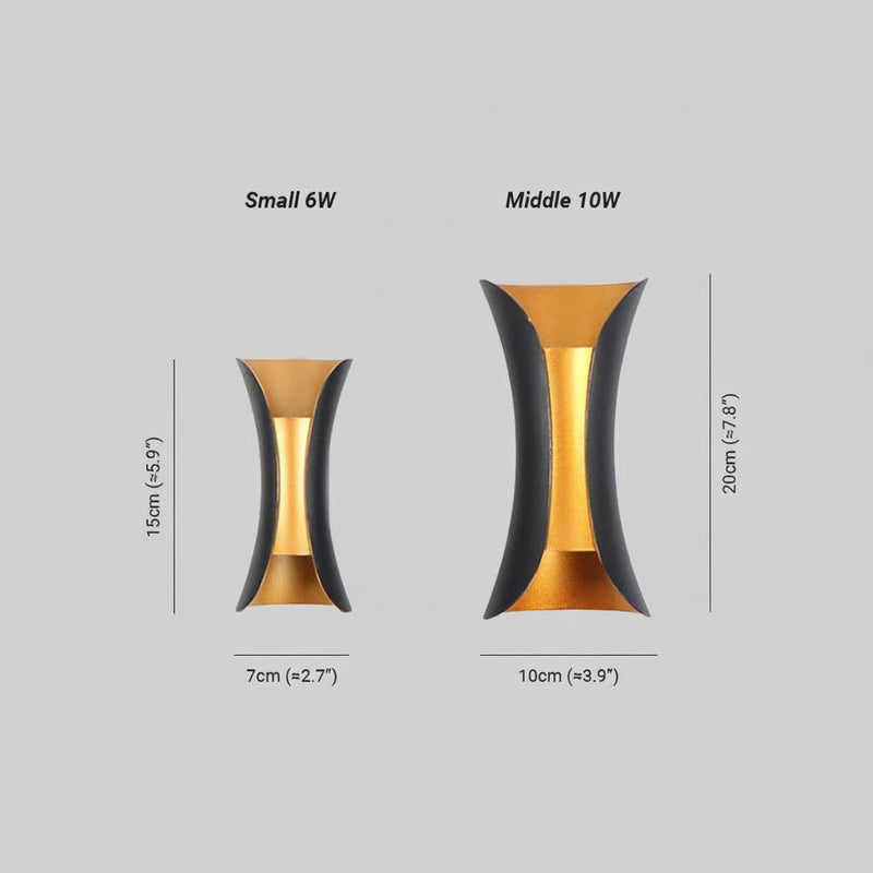 Lampada da Parete Curva LED per Esterni dal Design Moderno | Zorvetha