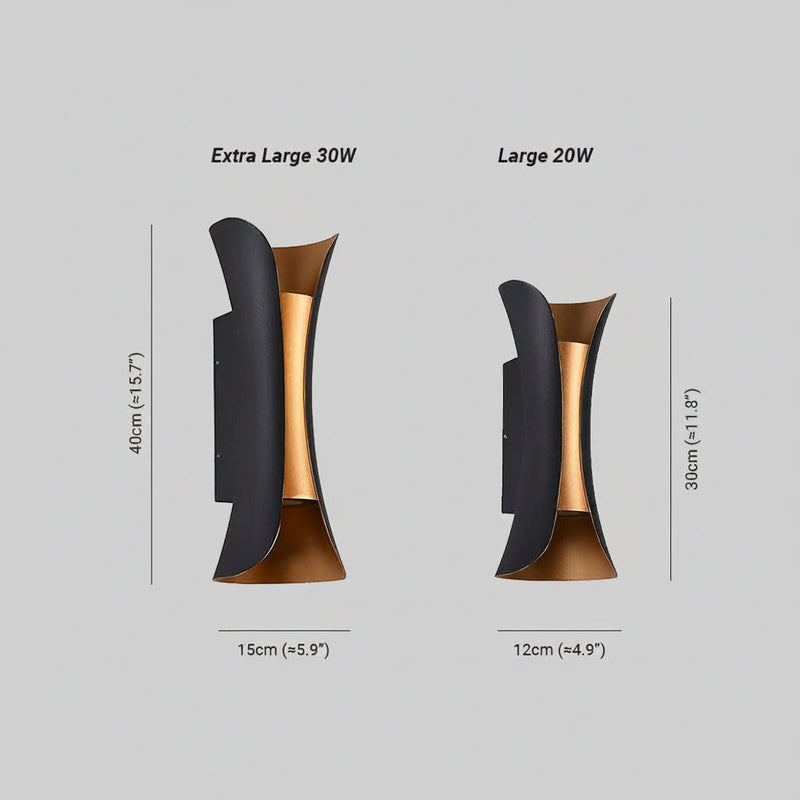 Lampada da Parete Curva LED per Esterni dal Design Moderno | Zorvetha