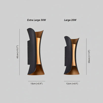 Lampada da Parete Curva LED per Esterni dal Design Moderno | Zorvetha