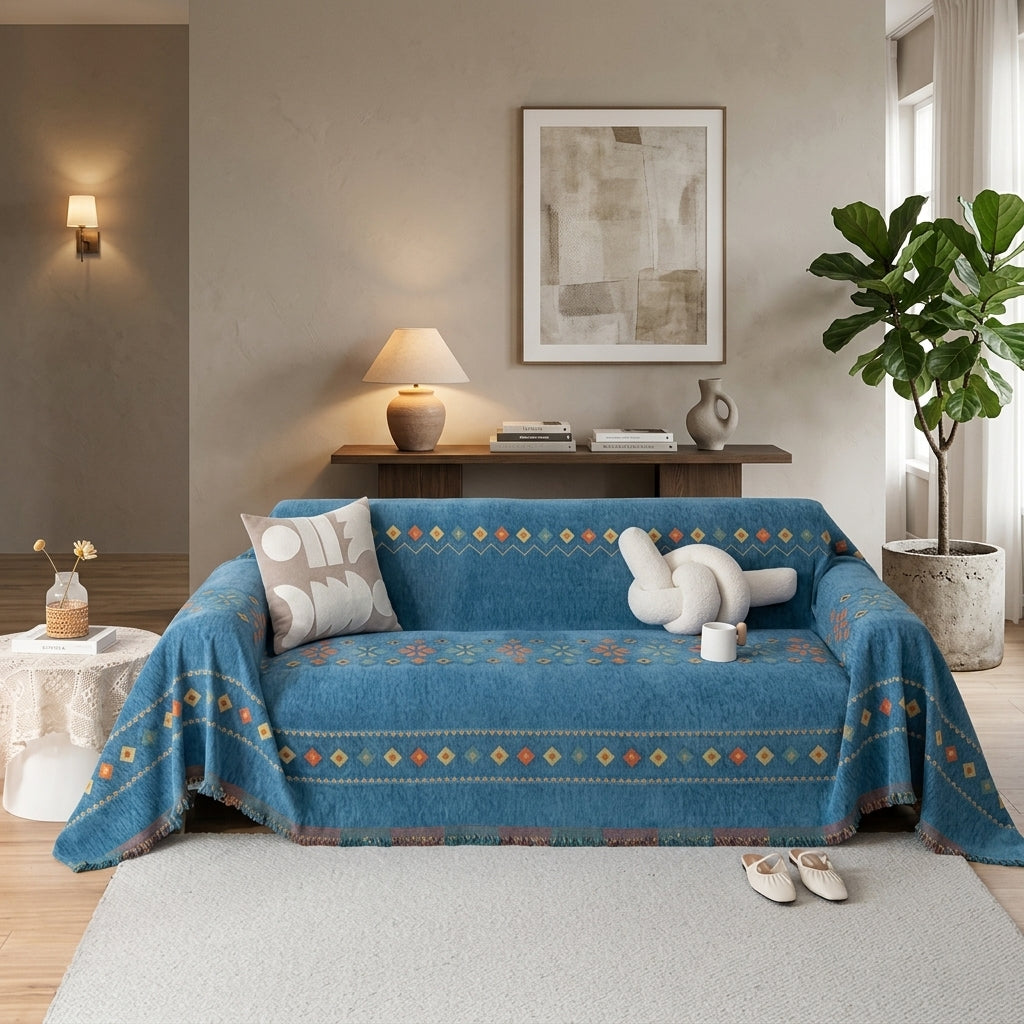 Copridivano Boho Jacquard Antiscivolo Universale per Divano | Armonevia