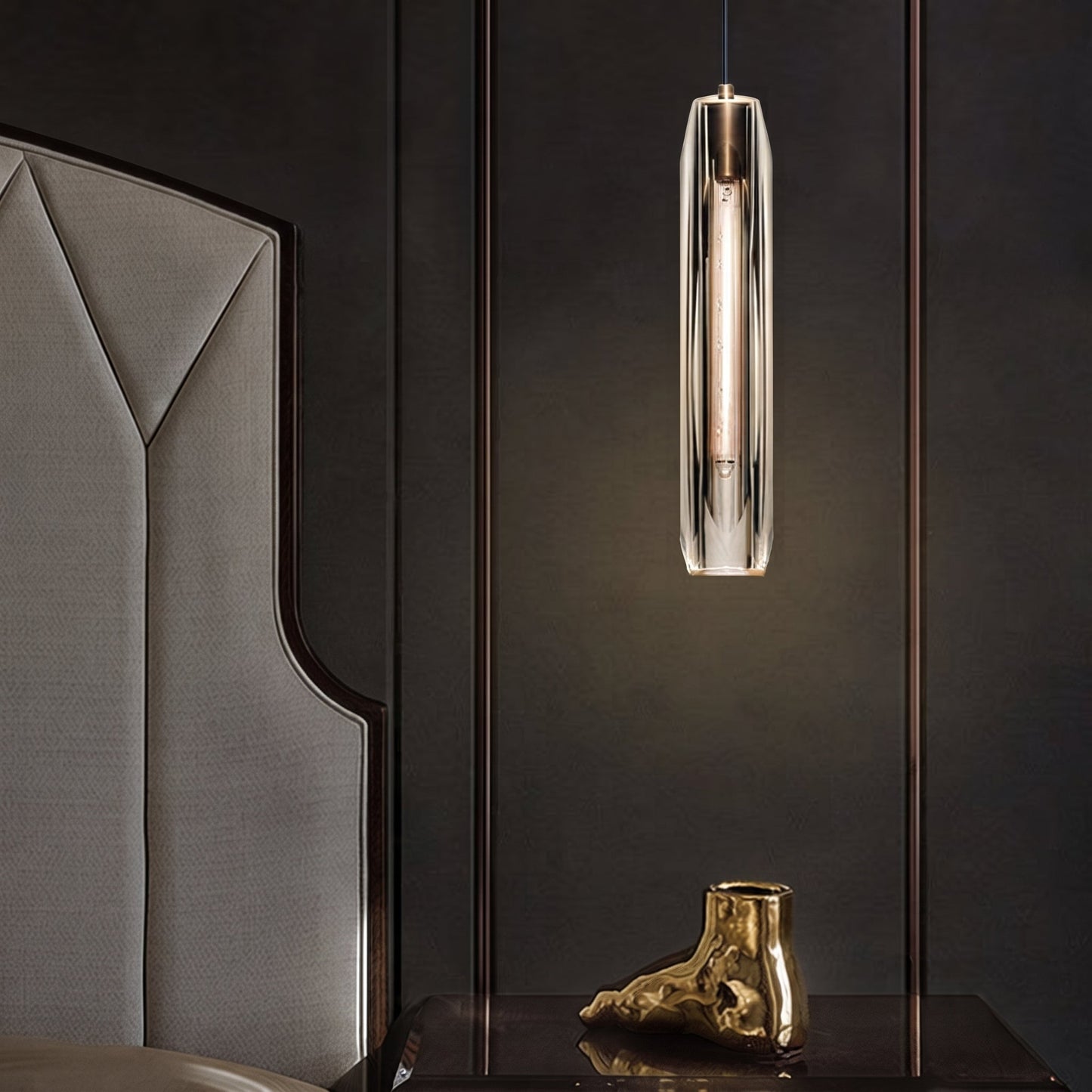 Lampada a Sospensione di Design in Ottone con Paralume in Vetro per Interni | Fioravilla