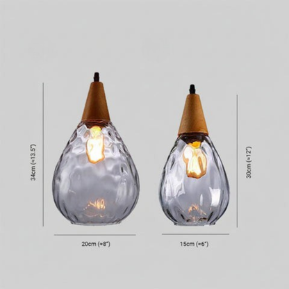 Lampada a Sospensione in Vetro Effetto Onde d'Acqua | Ondaluce