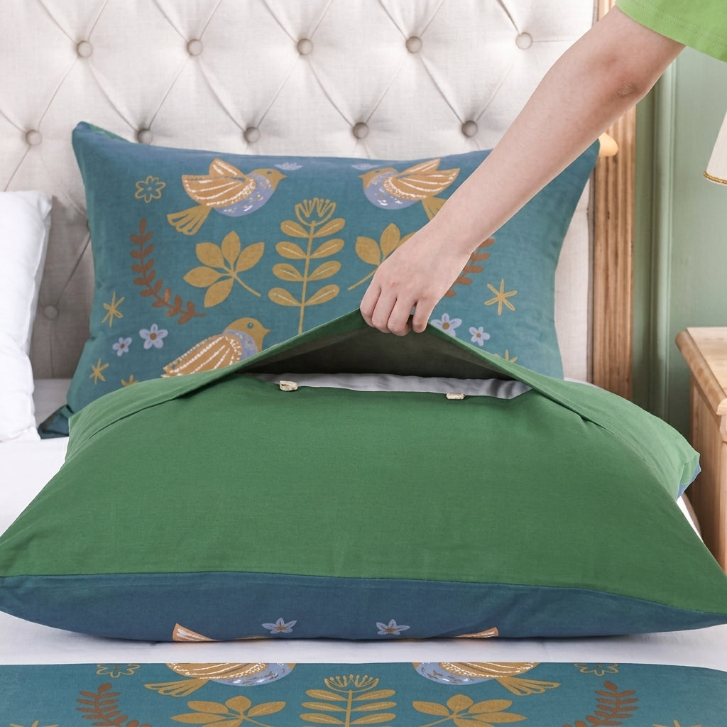 Federa Cuscino Decorativa con Uccelli Floreali | Aviora