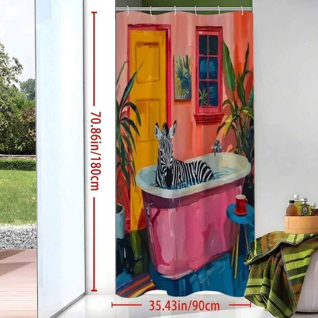 Tenda Doccia Zebra Rosa Impermeabile Decorativa Bagno | Vallabella