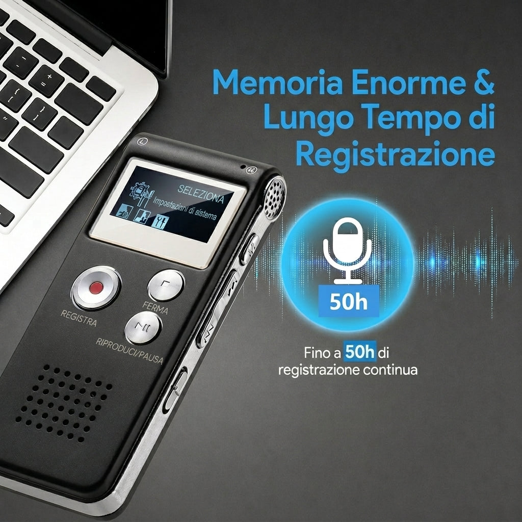 Registratore Vocale Digitale Con Attivazione Sonora | Bellagioia