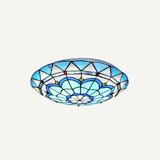 Plafoniera Vetro Colorato LED Rotonda Elegante Classica | Casaluna
