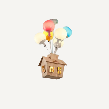 Lampada LED Colorata a Forma di Casa con Palloncini | Vallacasa
