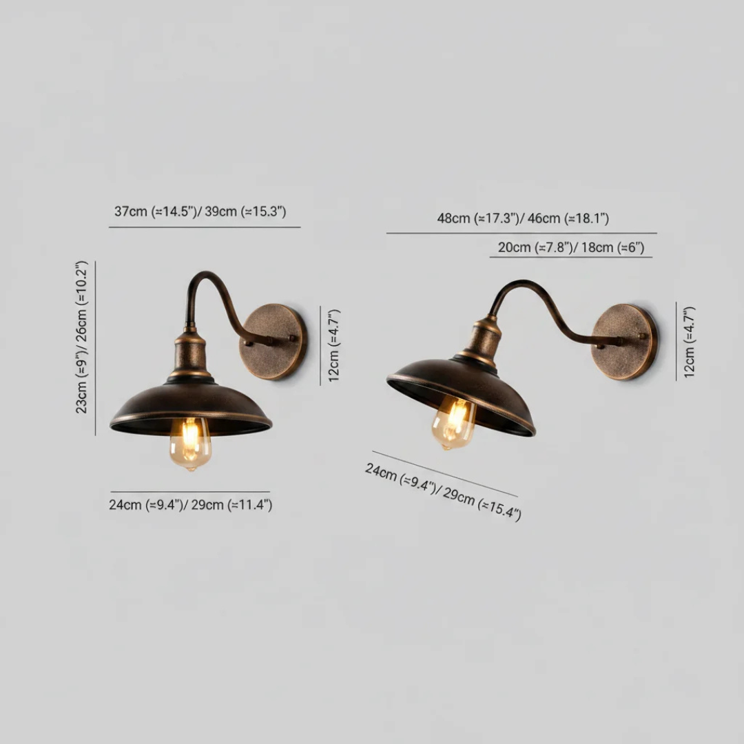 Lanterna LED da Parete Esterna con Struttura Curva | Lucesole
