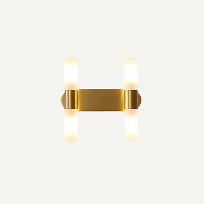 Lampada LED da Parete con Vetro Satinato Dorato | Bellarosa
