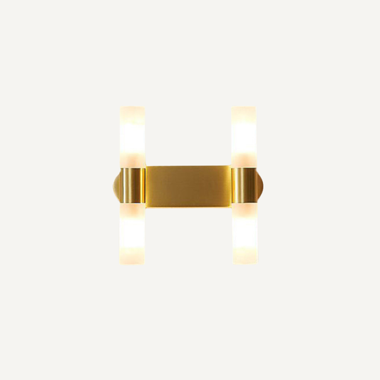 Lampada LED da Parete con Vetro Satinato Dorato | Bellarosa