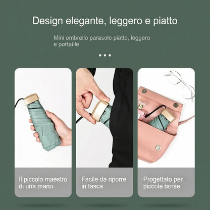 Parasole Tascabile Pieghevole con Custodia Protettiva | Lucedimora