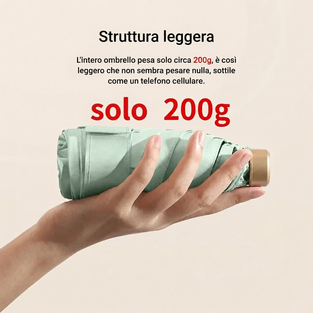 Parasole Tascabile Pieghevole con Custodia Protettiva | Lucedimora