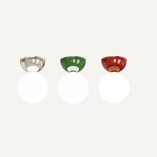 Lampada da Soffitto LED Globo in Vetro Vintage Semi Flush | Vallafiata