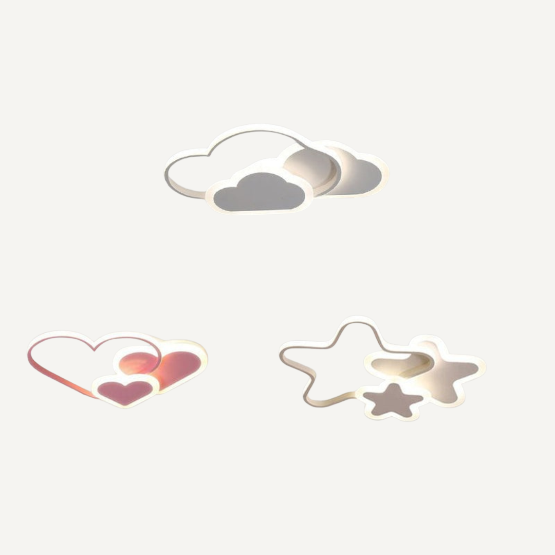 Lampada da Soffitto LED Nuvola Rosa Stelle Decorativa Bambini | Fontesole