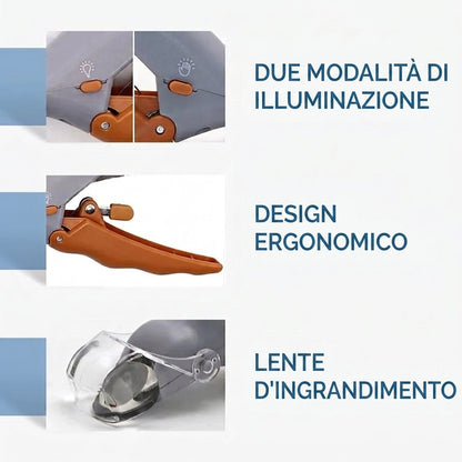 Tagliaunghie per Animali con Luce LED Integrata e Impugnatura Ergonomica | Bellacolina