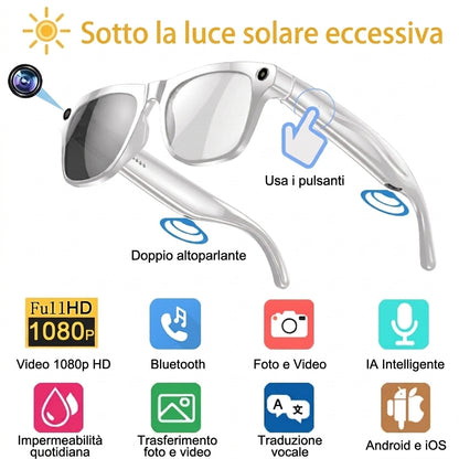 Occhiali Intelligenti Bluetooth per Musica e Chiamate Wireless | Montefiata