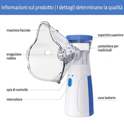 Nebulizzazione Portatile Silenziosa con Doppia Modalità per Tutta la Famiglia | Oddechnik