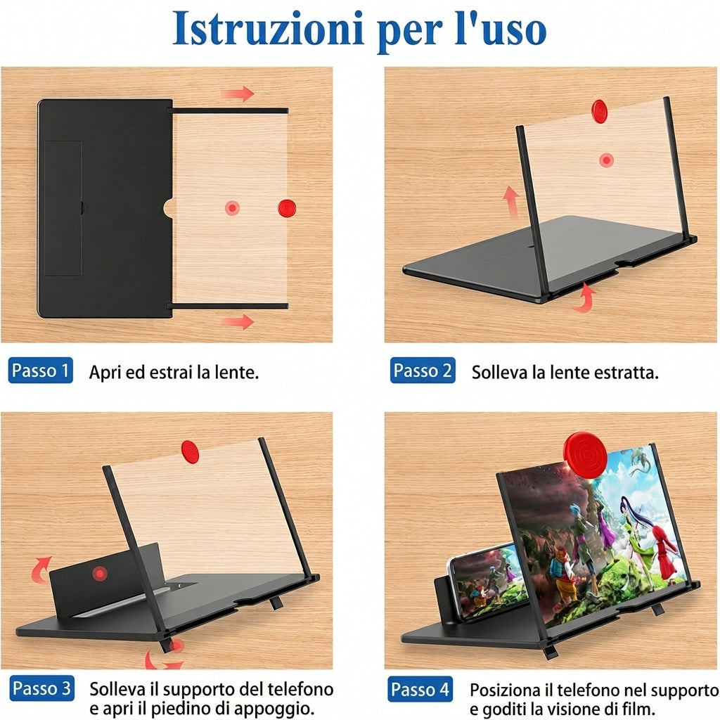 Schermo Ingrandito per Smartphone con Supporto Pieghevole Portatile | Ekranova