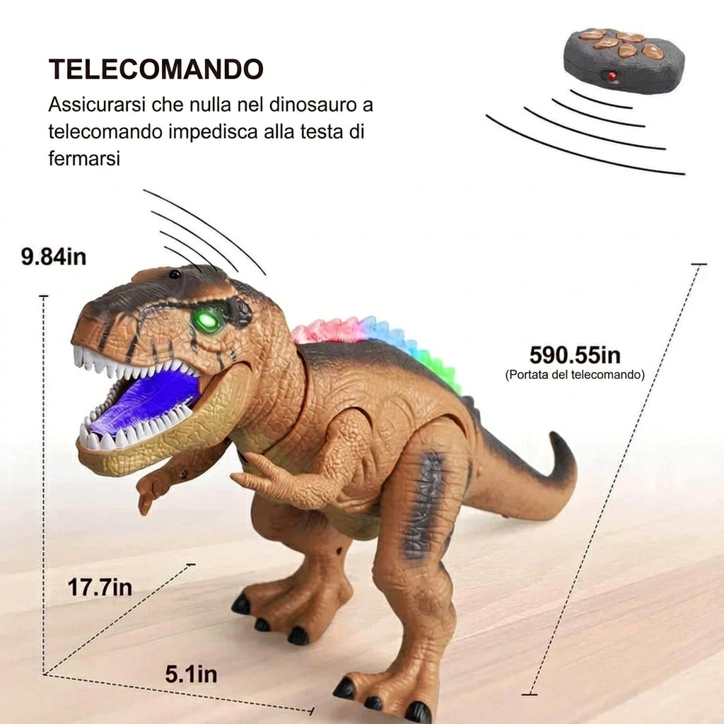 Dinosauro Tyrannosaurus Telecomandato con Luci Suoni e Movimento | Lucedelia