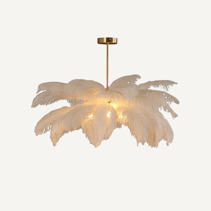 Lampadario a Sospensione di Lusso con Piume Decorative | Valladimora