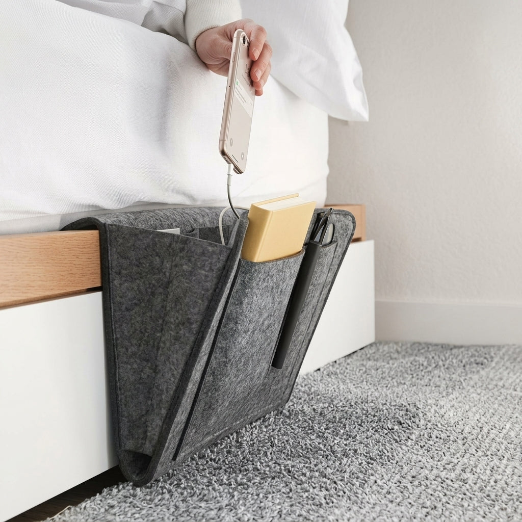 Organizer Letto Multitasche Portaoggetti con Tasche e Portacavi | Montefresco