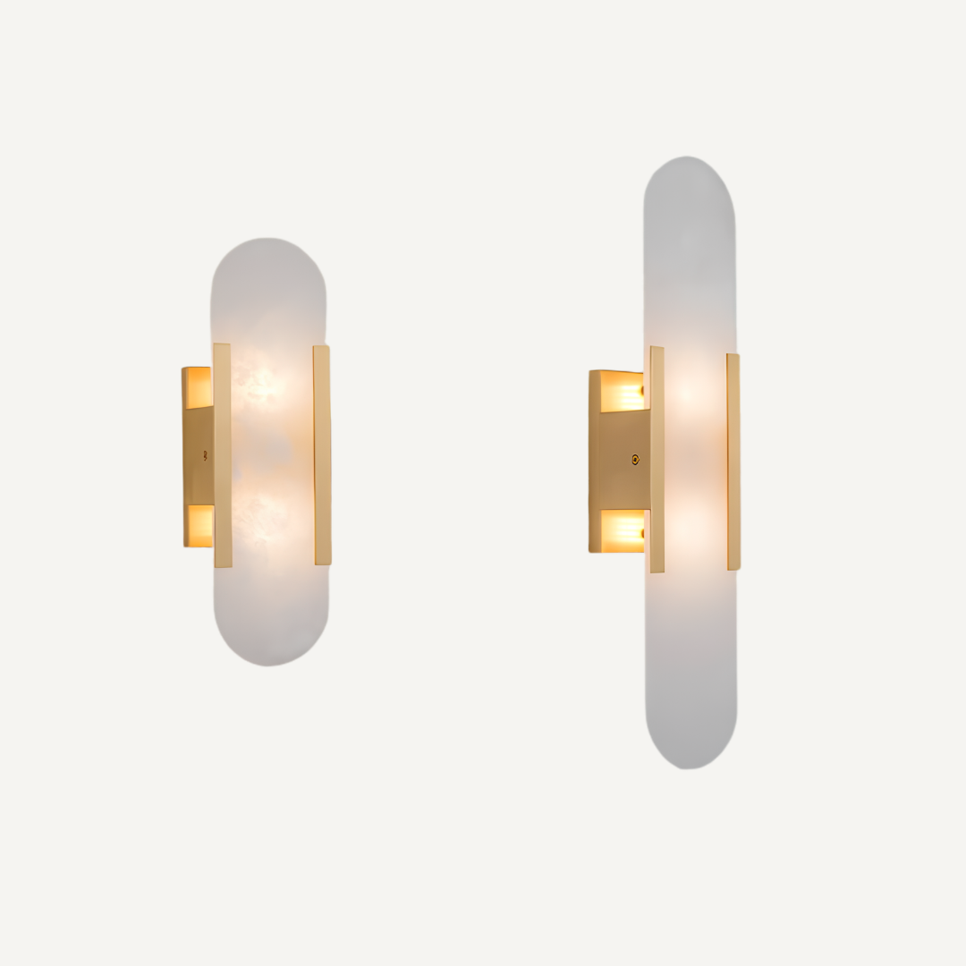 Applique da Parete LED Moderna in Marmo Naturale con Luce Doppia | Bellafiamm