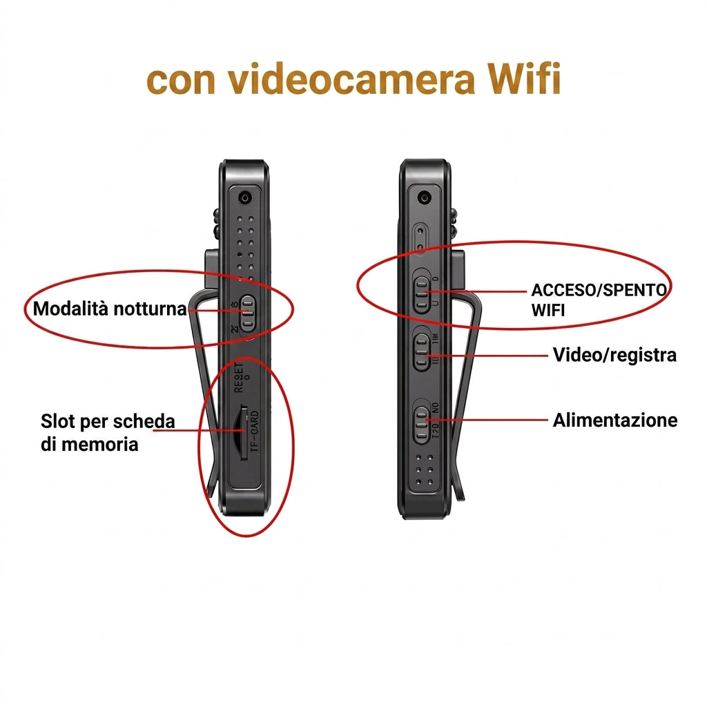 Mini Telecamera WiFi 1080P Portatile con Visione Notturna | Montefiora