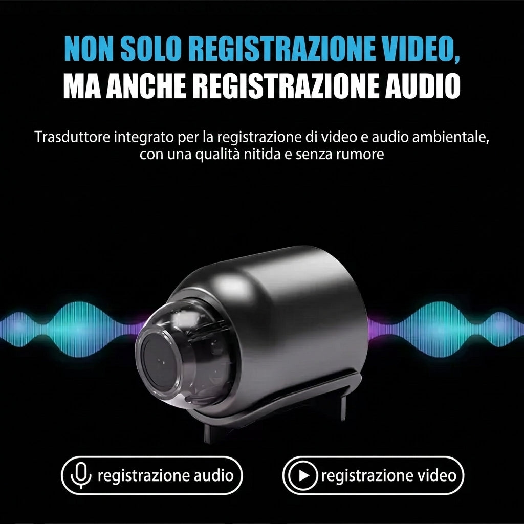 Mini Telecamera WiFi Full HD Interna Visione Notturna Rilevamento Movimento | Lucemelia