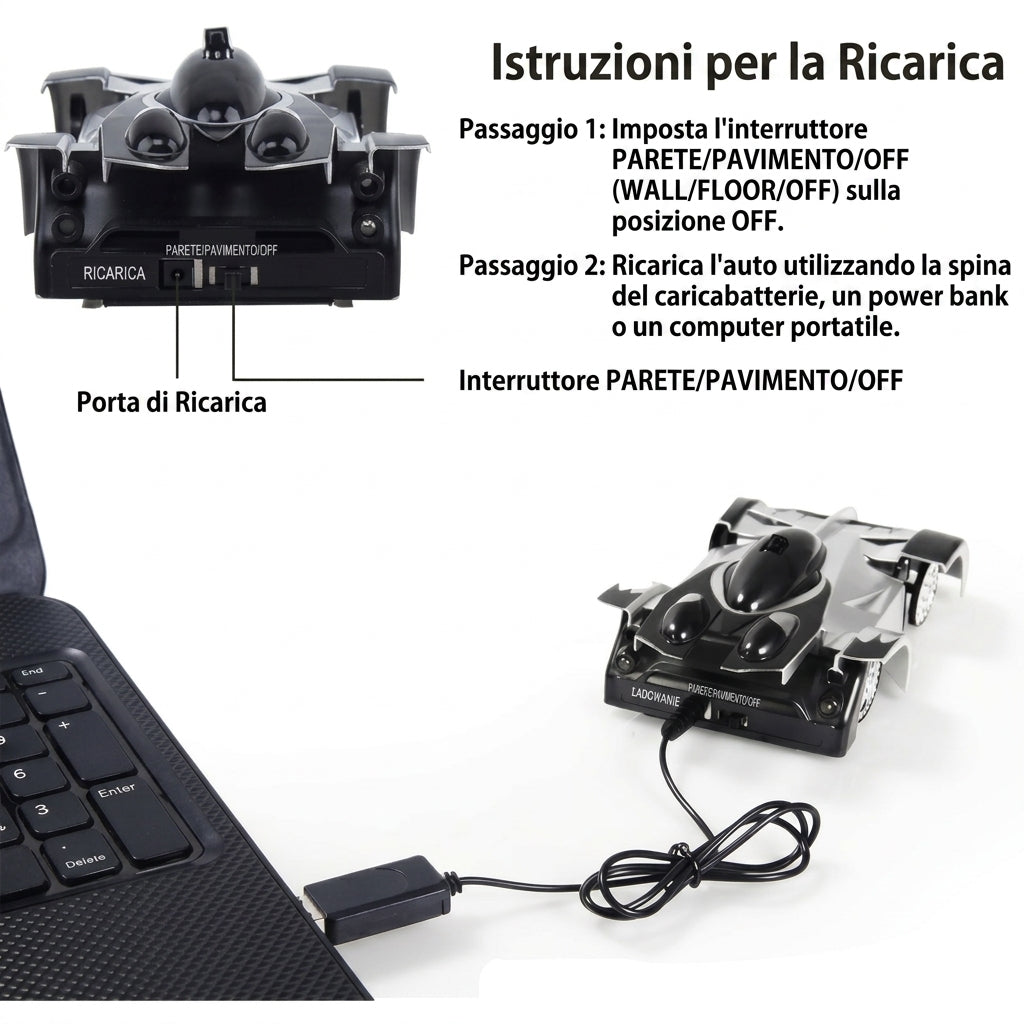 Auto RC Acrobatico Pareti Soffitto Telecomando Giocattolo | Fontesera