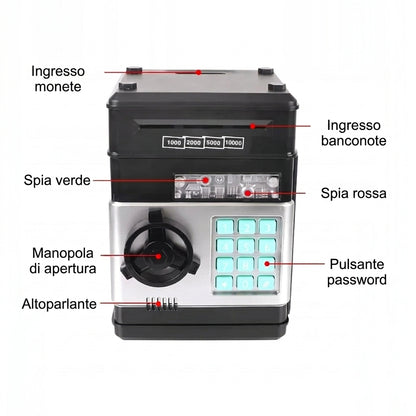 Elettronica Mini Cassaforte Risparmio con Codice Skarbonka Bambini | Montefiaba