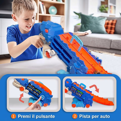 Set Auto Dino Trasformatore Pieghevole 2 Macchinine | Casafelice