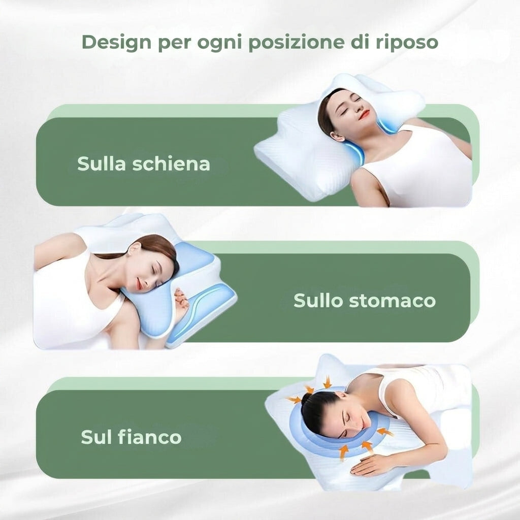 Cuscino Ortopedico Ergonomico Supporto Collo Schiena Memory Foam | Caramora